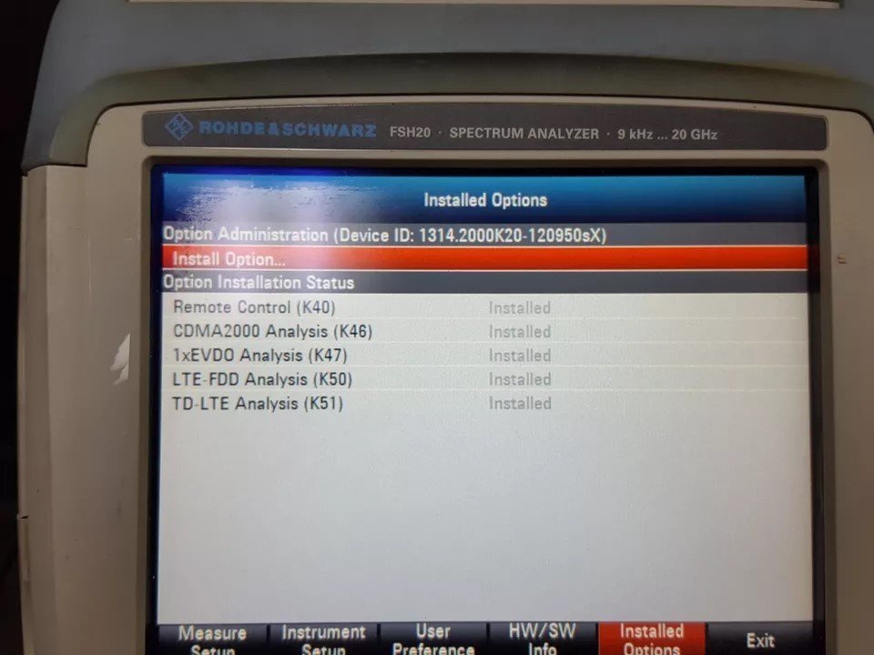NBC R&S FSH20 Spectrum Analyzer 9kHz-20GHz [e1206961829]