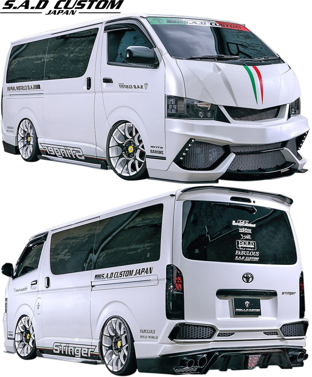 M's TOYOTA 200 Hiace Type 4 S.A.D CUSTOM Rear Bumper with Carbon Muffler FRP Aero Stinger [r1107228771]